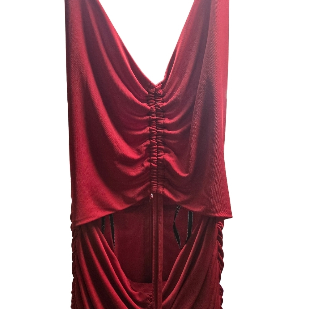 Zac Posen Elegant Red Gathered Dress Size 12